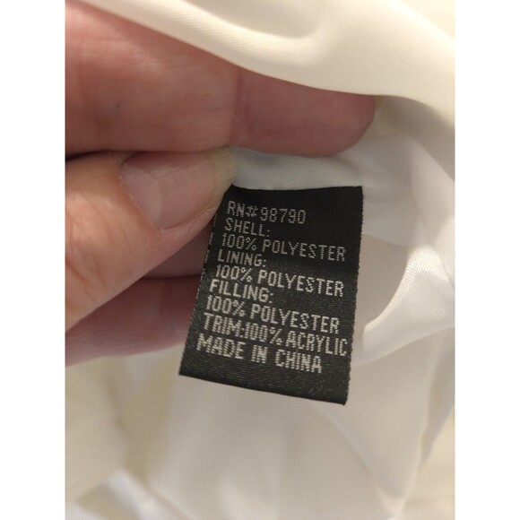 Dollhouse White Quilted M Jacket Ribbed Knit Sleeves Belted Hybrid Belted - Picture 11 of 11